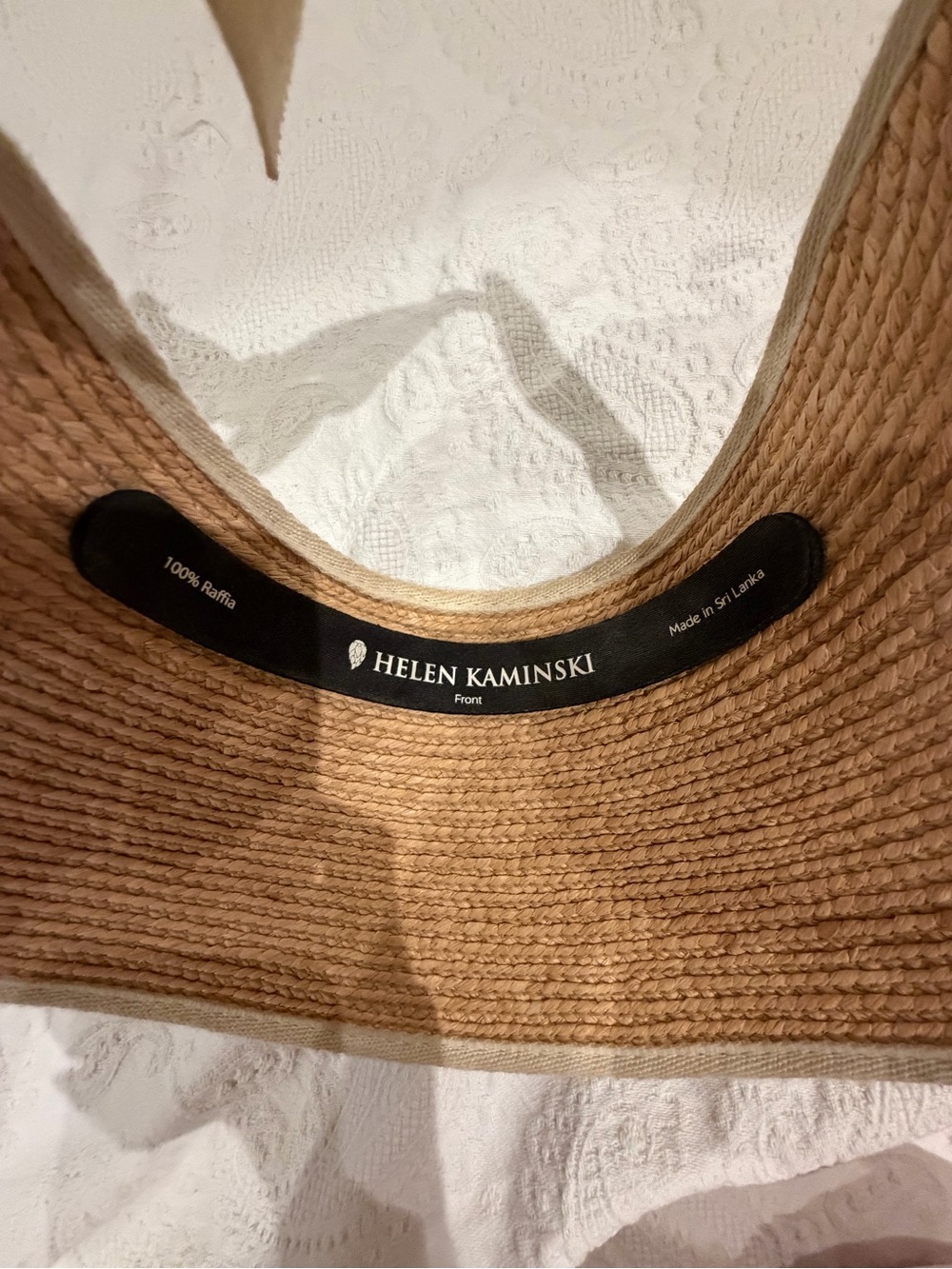 Helen Kaminski Mai Straw Visor with Cream Trim - Picture 3 of 5